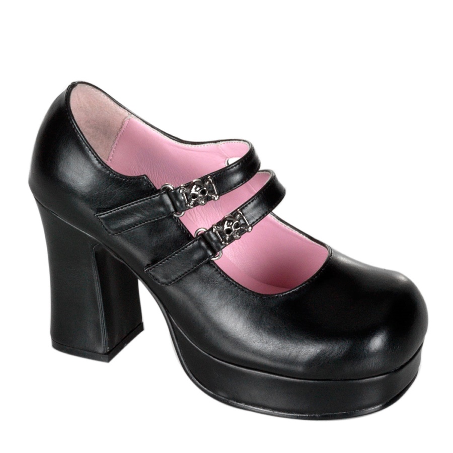 Demonia Black Vegan Leather Bolt-400