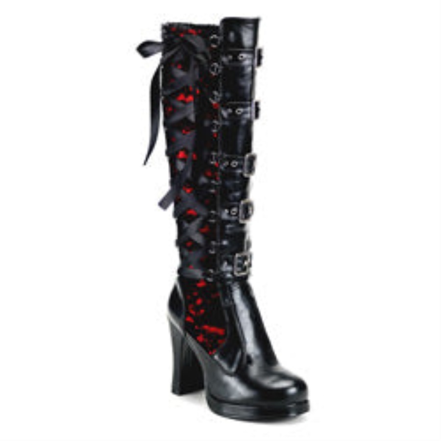 Demonia Black Vegan Leather Bratty-206