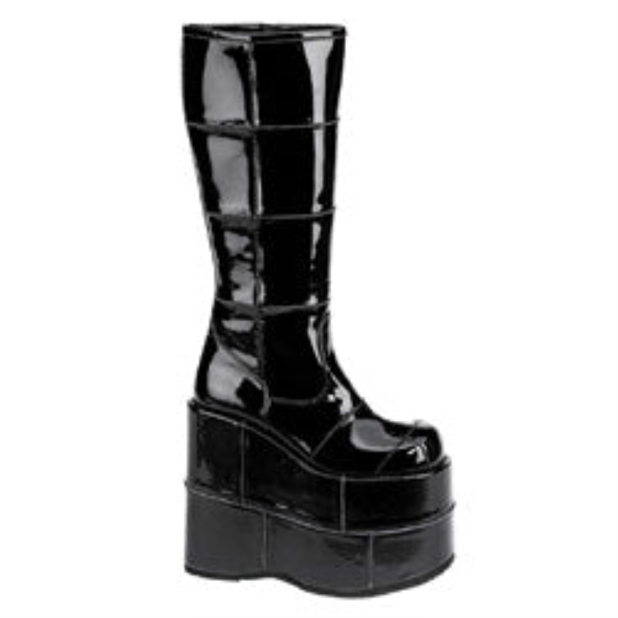 Demonia Black Vegan Leather Camel-280