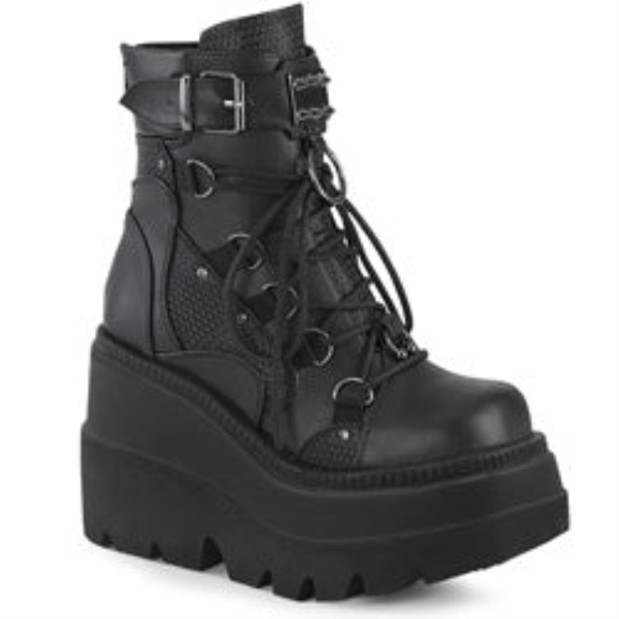 Demonia Black Vegan Leather Dank-101