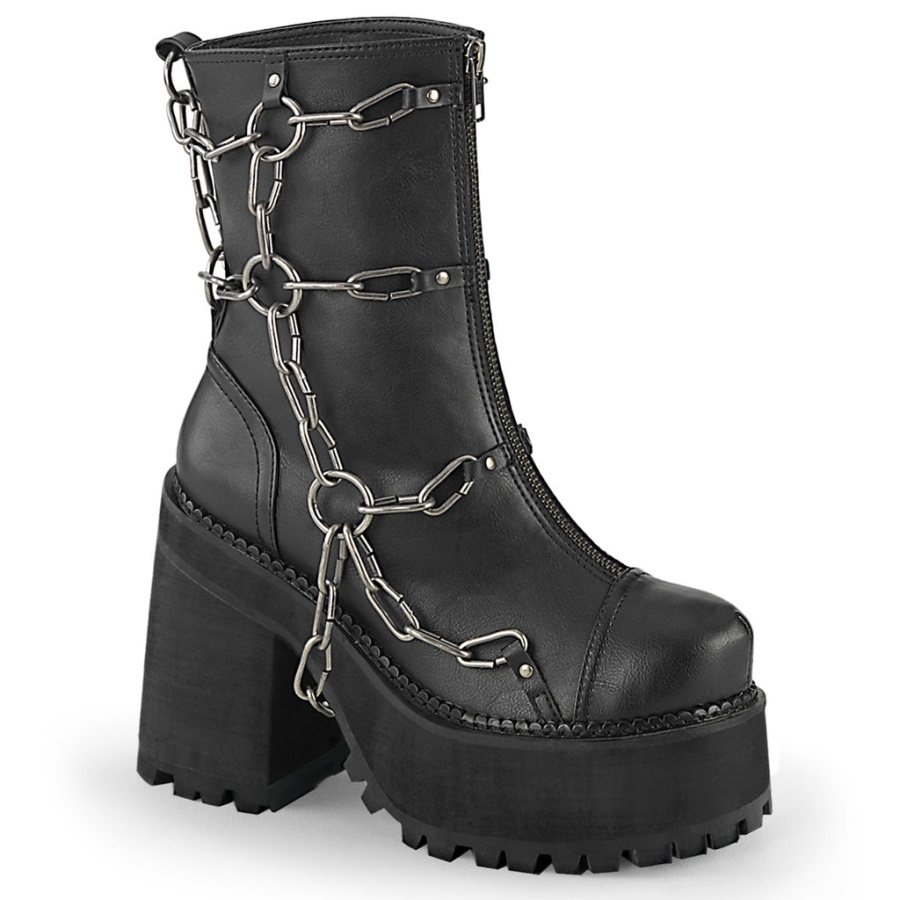 Demonia Black Vegan Leather-Patent Pixie-15
