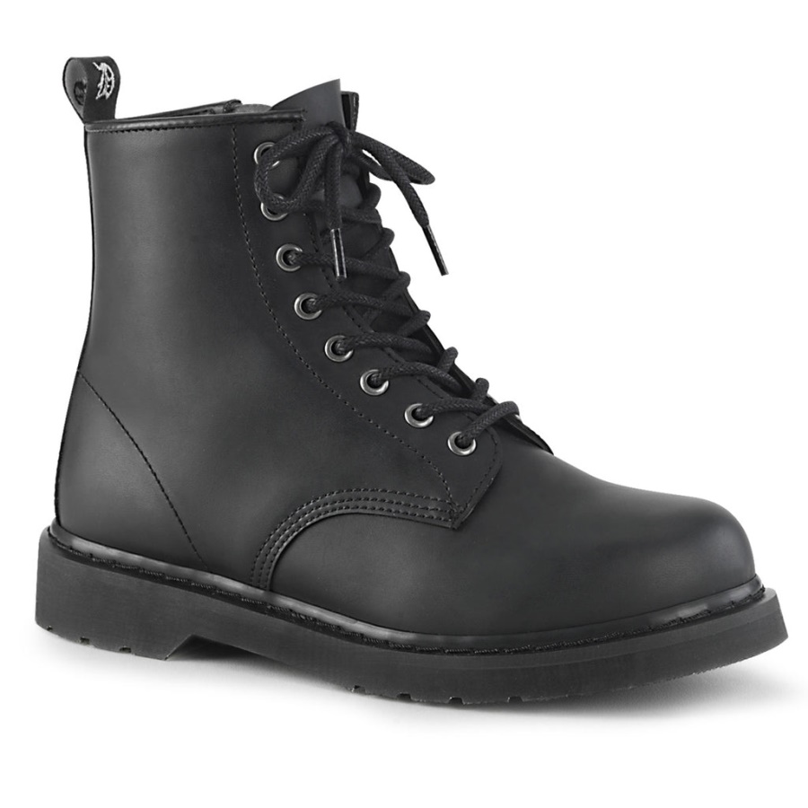 Demonia Black Vegan Leather Riot-20