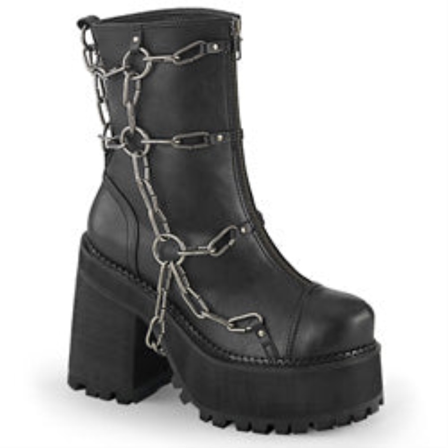 Demonia Black Vegan Leather Stomp-15