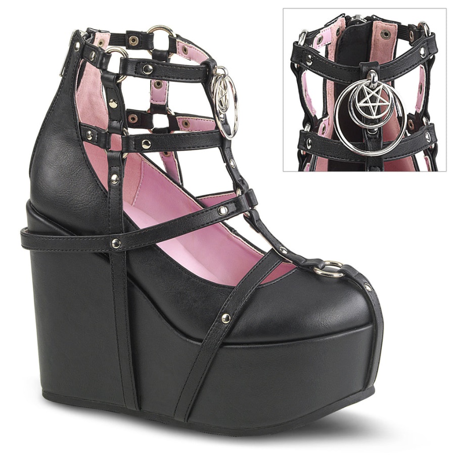 Demonia Stretch Black Patent Holo Shaker-65