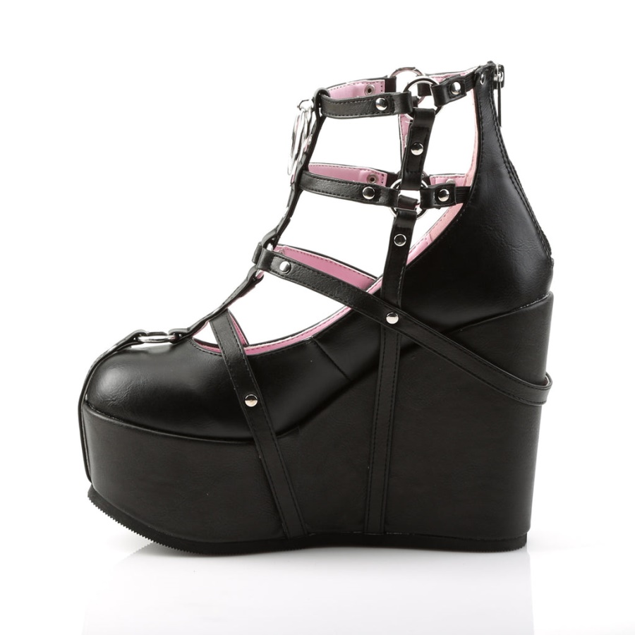 Demonia Stretch Black Patent Holo Shaker-65