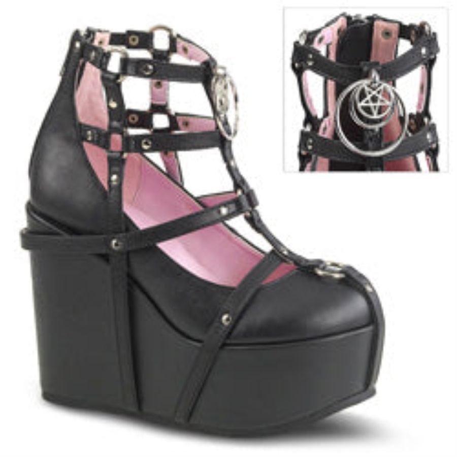 Demonia Stretch Black Patent Holo Shaker-65