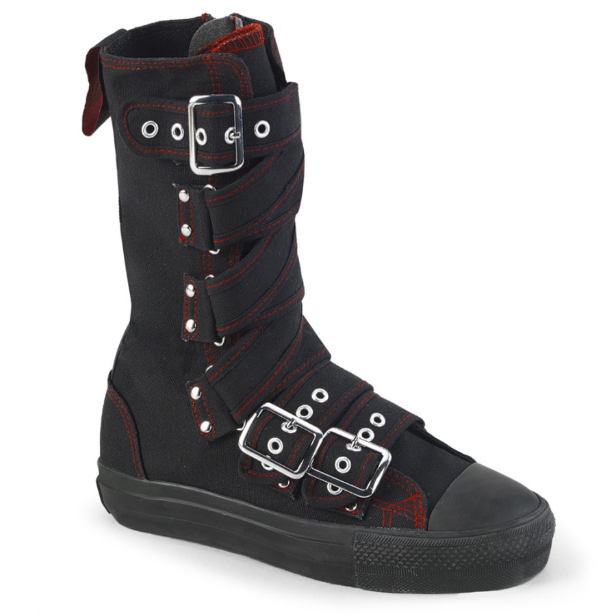 Deviant-207 Demonia Black Canvas-Red