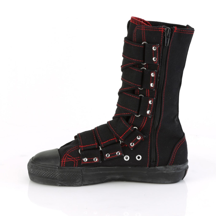 Deviant-207 Demonia Black Canvas-Red