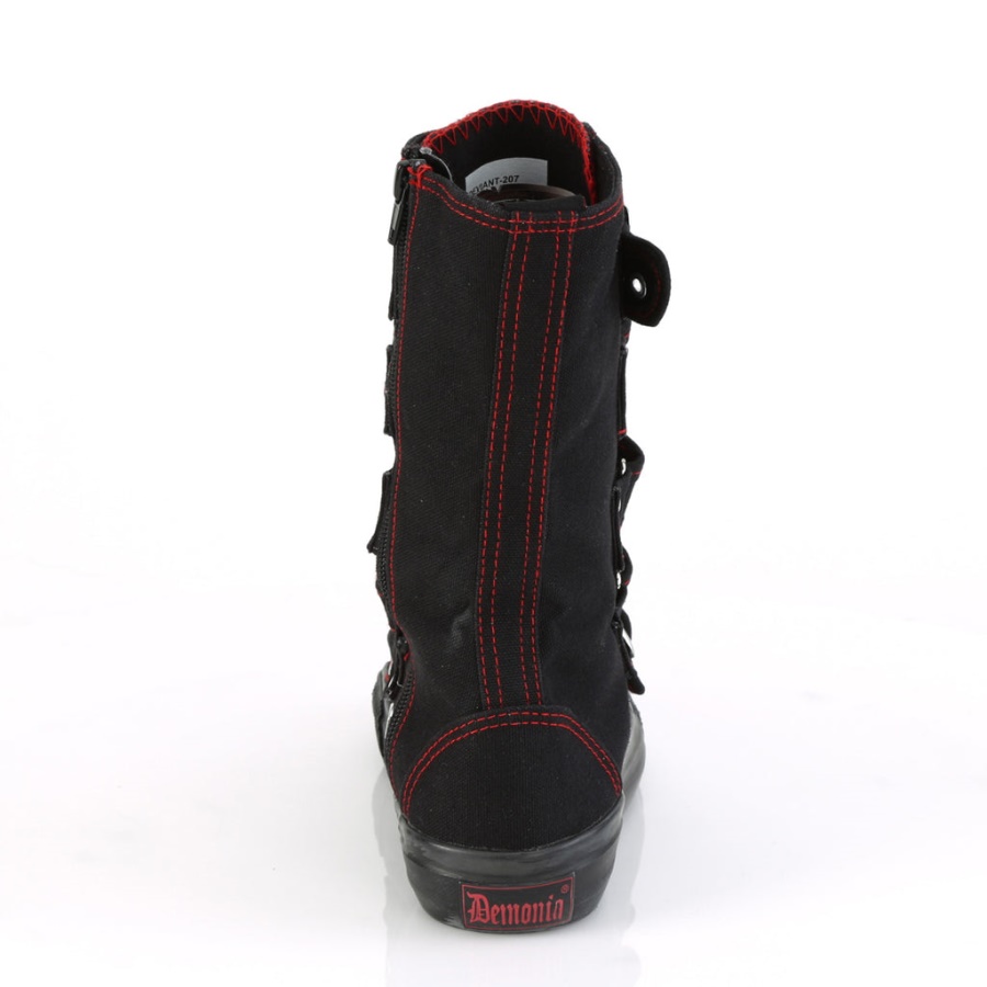 Deviant-207 Demonia Black Canvas-Red