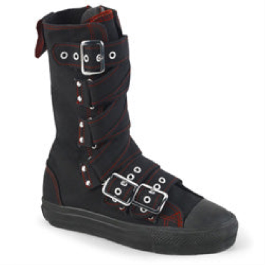 Deviant-207 Demonia Black Canvas-Red