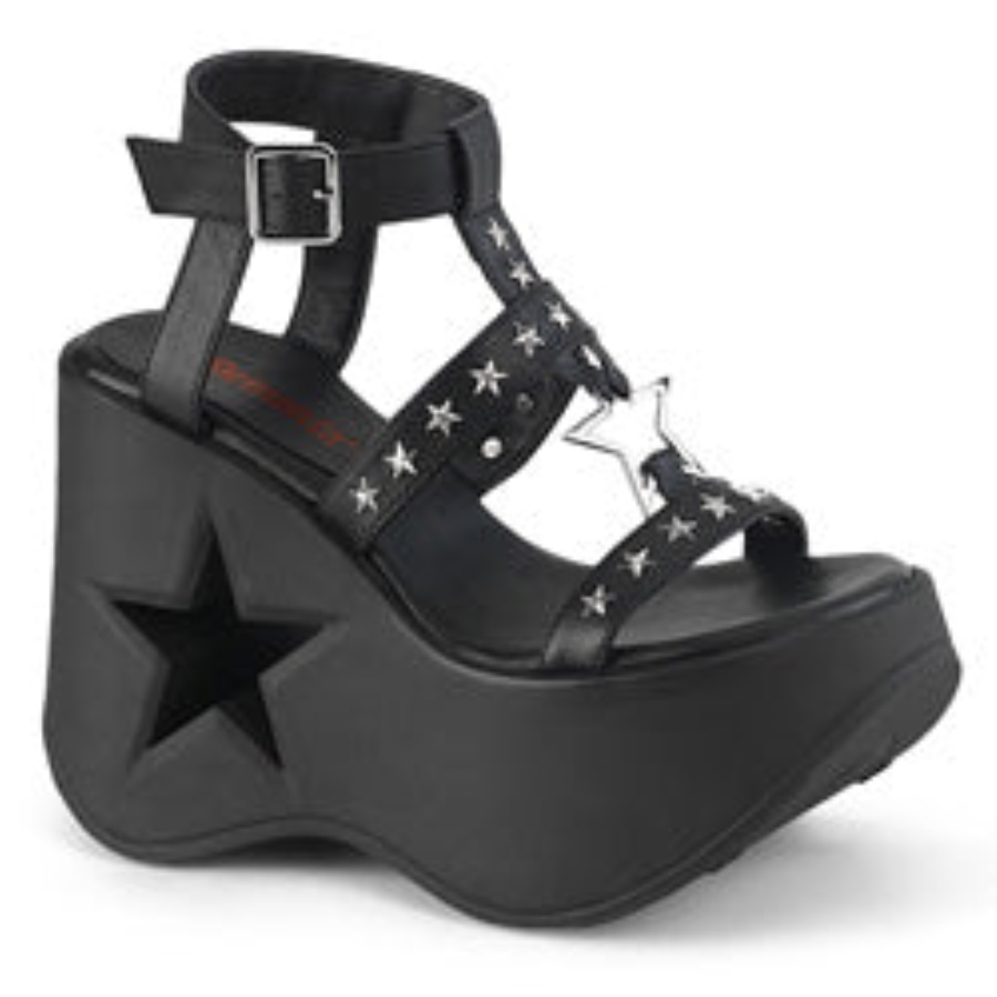 Dynamite-12 Demonia Black Vegan Leather