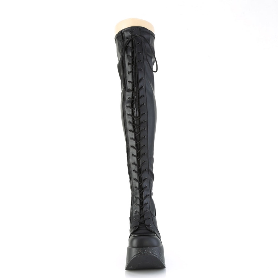 Dynamite-300-1 Black Str Vegan Leather Demonia