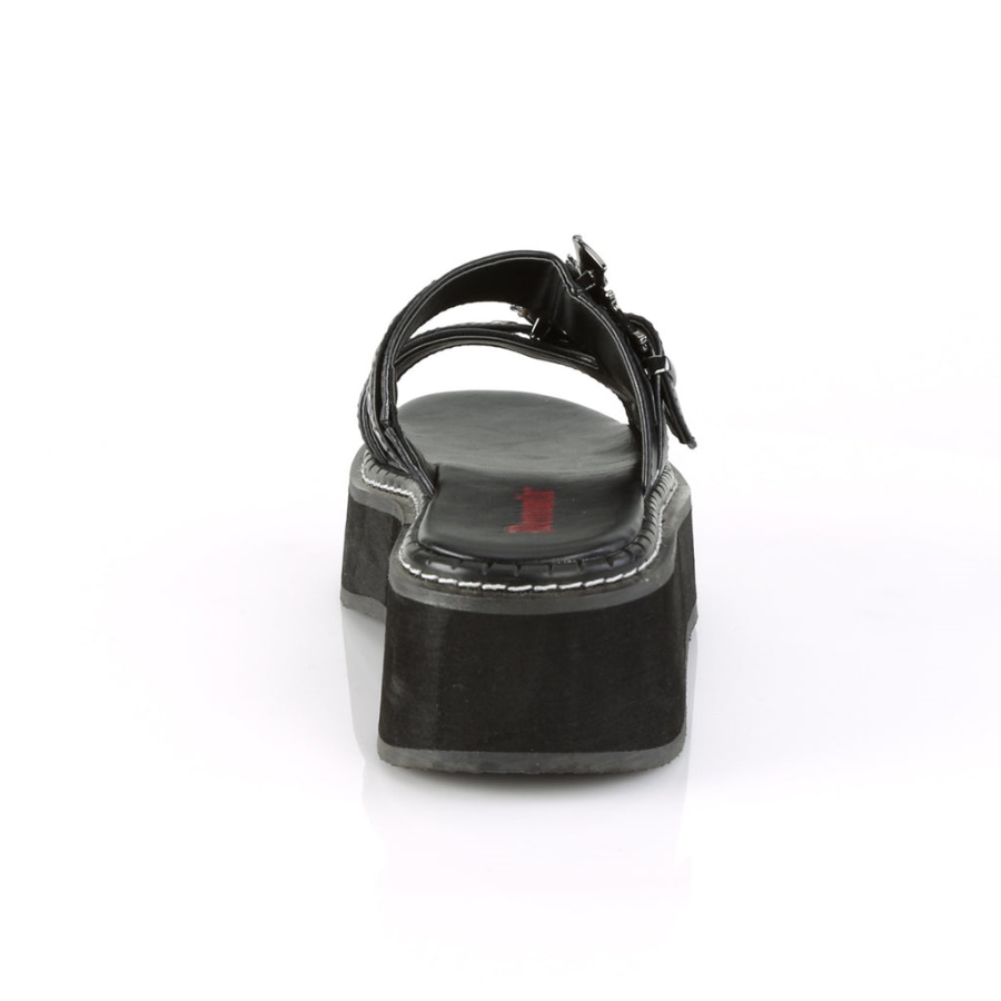 Emily-100 Demonia Black Vegan Leather