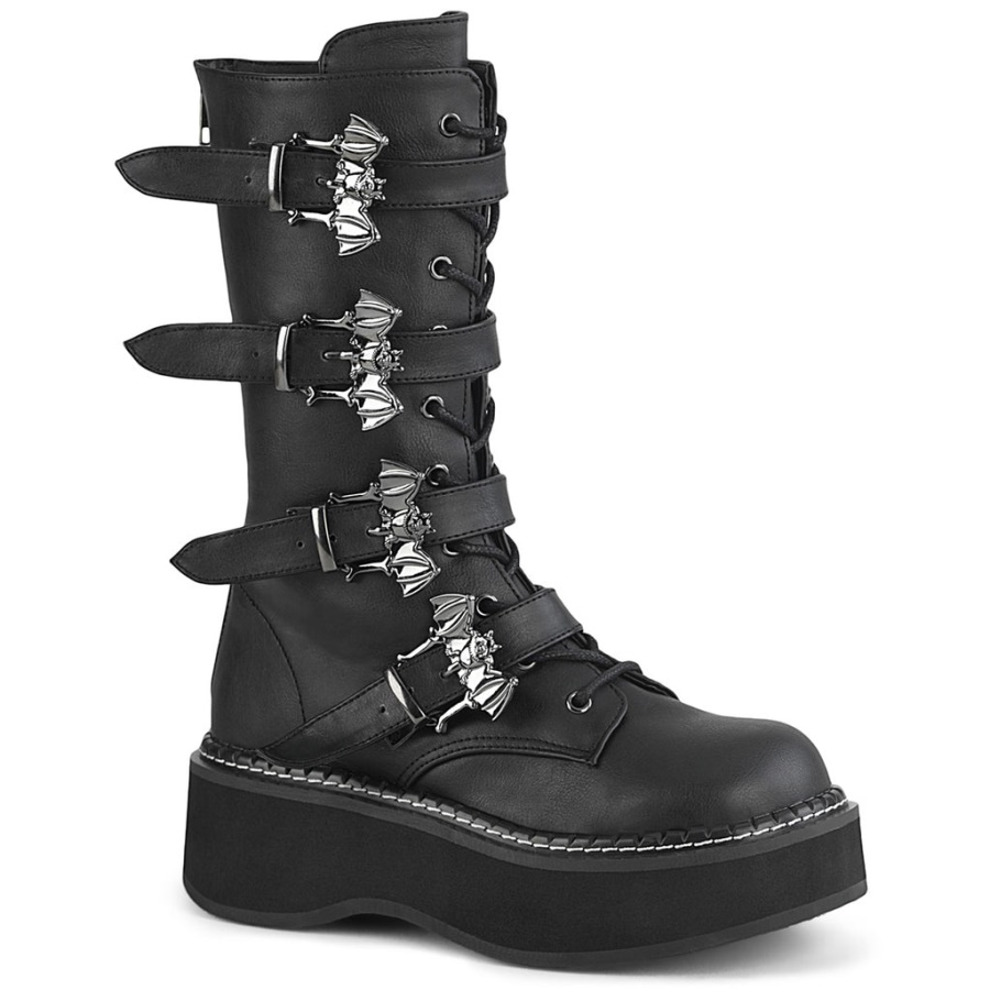 Emily-322 Demonia Black Vegan Leather