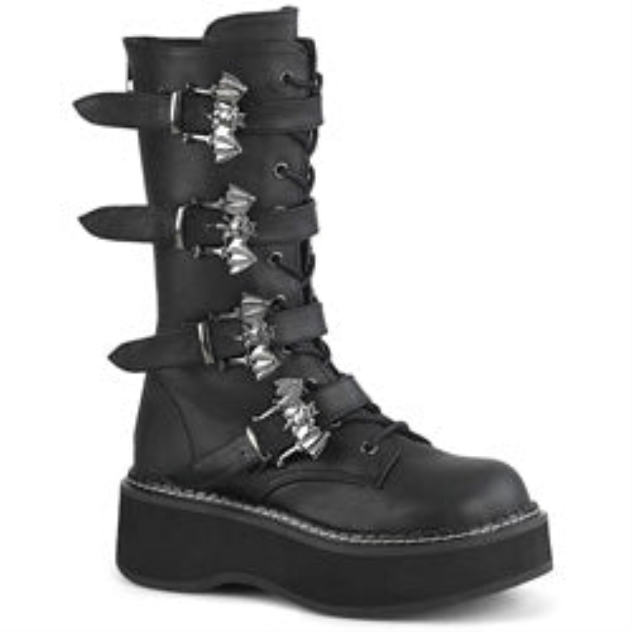 Emily-322 Demonia Black Vegan Leather