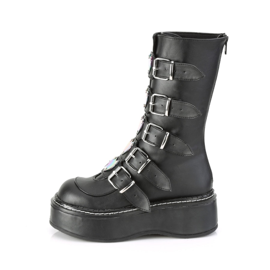 Emily-330 Demonia Black Vegan Leather