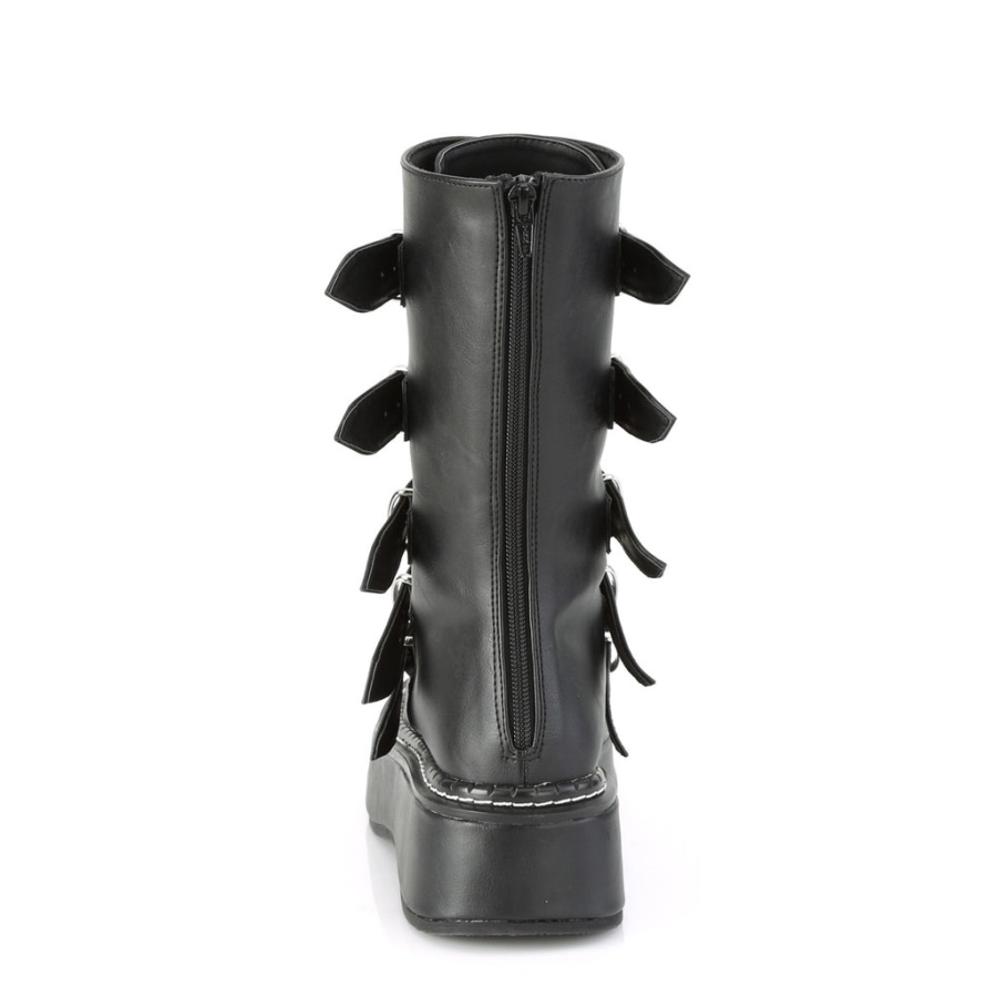 Emily-330 Demonia Black Vegan Leather