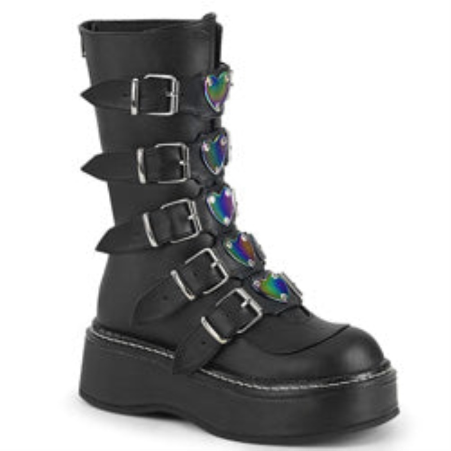 Emily-330 Demonia Black Vegan Leather