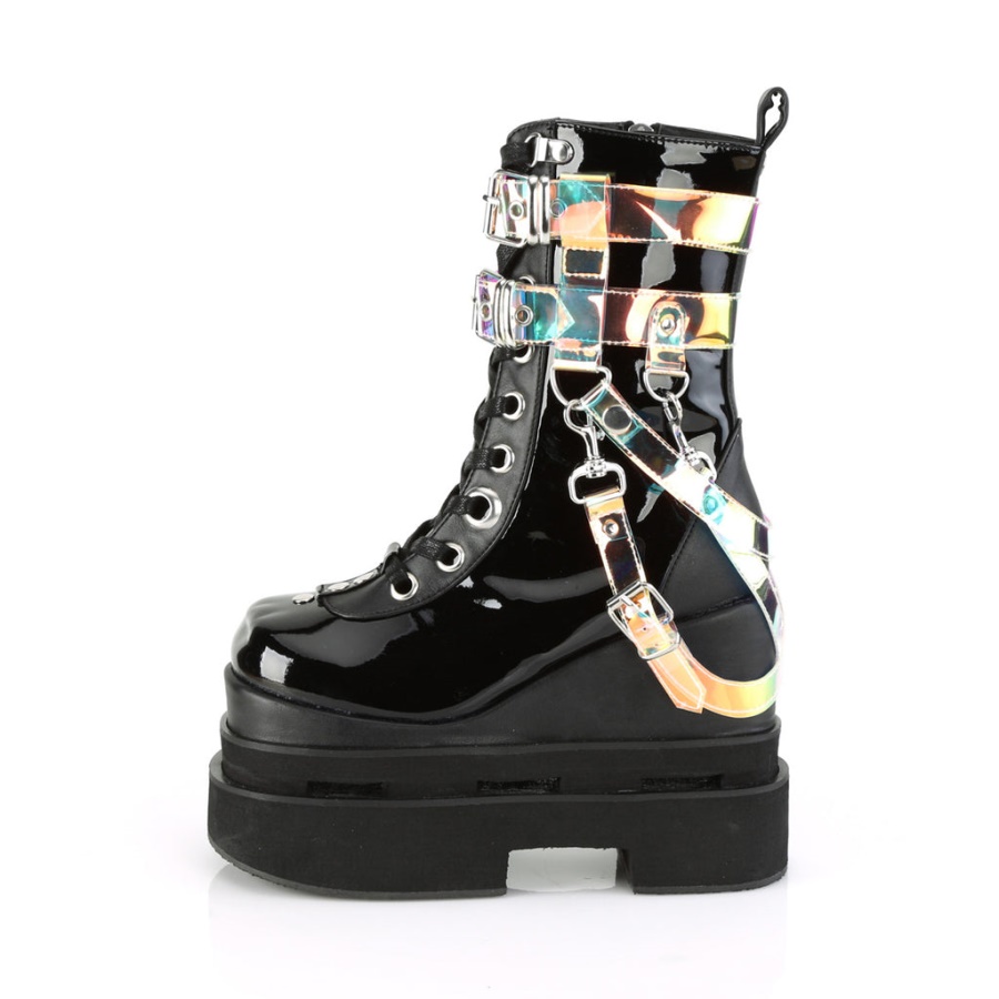 Eternal-115 Demonia Black Vegan Leather