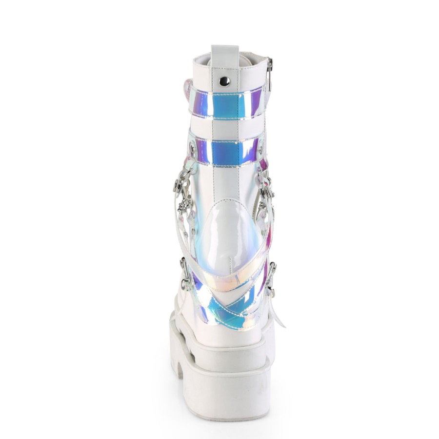 Eternal-115 White Veganleather-Patent Demonia