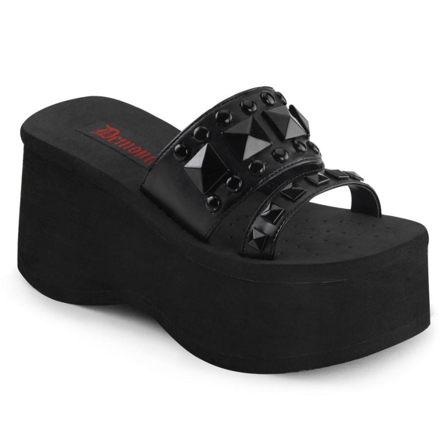 Funn-18 Demonia Black Vegan Leather