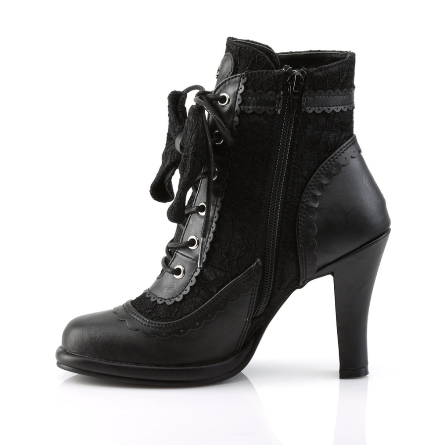 Glam-200 Black Vegan Leather-Lace Demonia