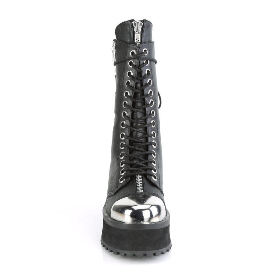 Gravedigger-14 Demonia Black Vegan Leather