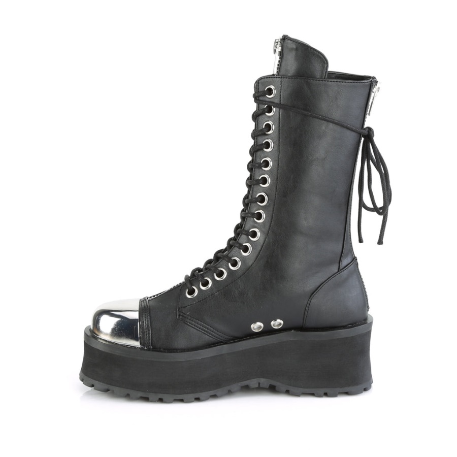 Gravedigger-14 Demonia Black Vegan Leather