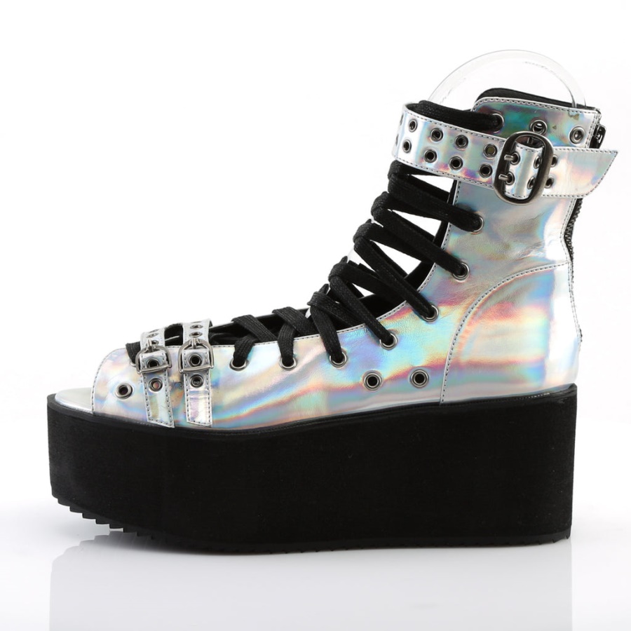 Grip-105 Demonia Silver Hologram Vegan Leather