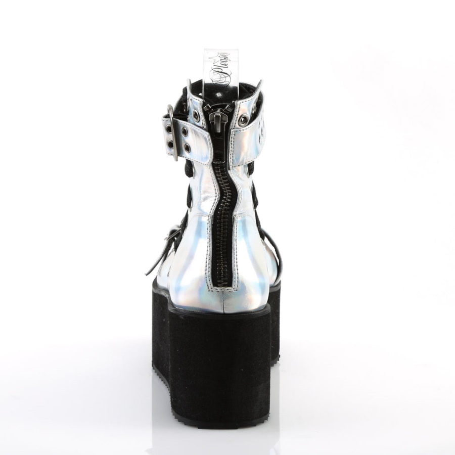 Grip-105 Demonia Silver Hologram Vegan Leather