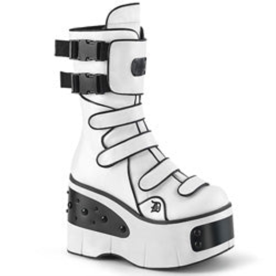 Kera-108 White Vegan Leather Demonia