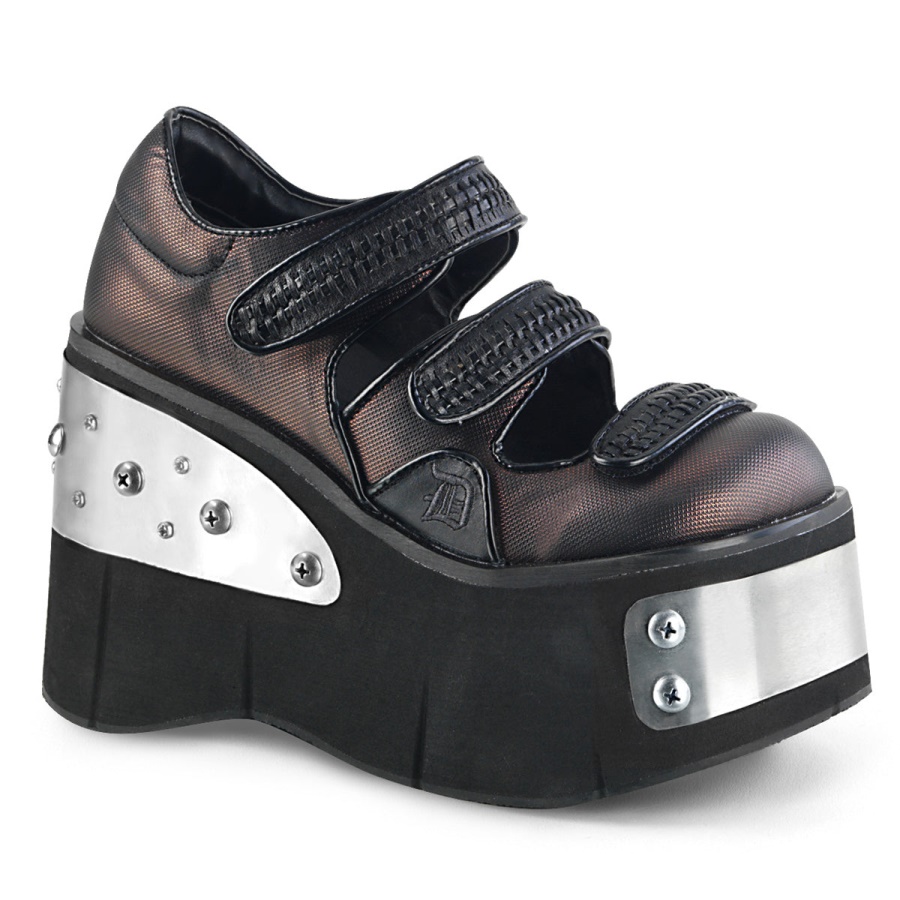 Kera-13 Demonia Black-Pewter Vegan Leather