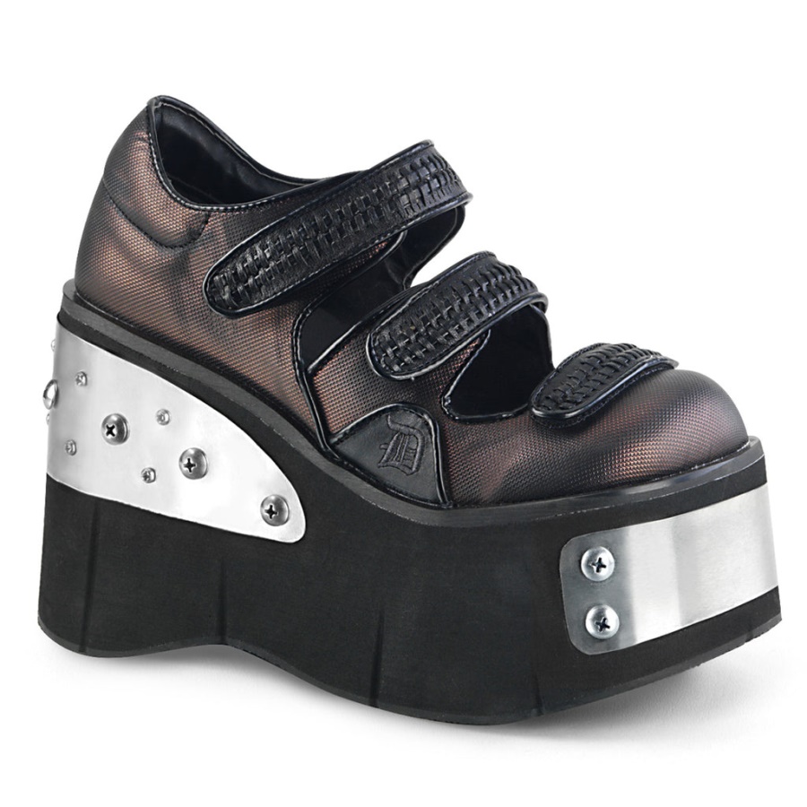 Kera-13 Demonia Black-Pewter Vegan Leather