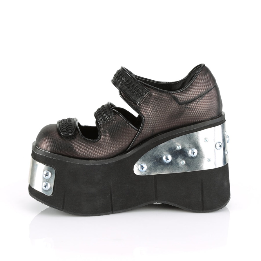 Kera-13 Demonia Black-Pewter Vegan Leather