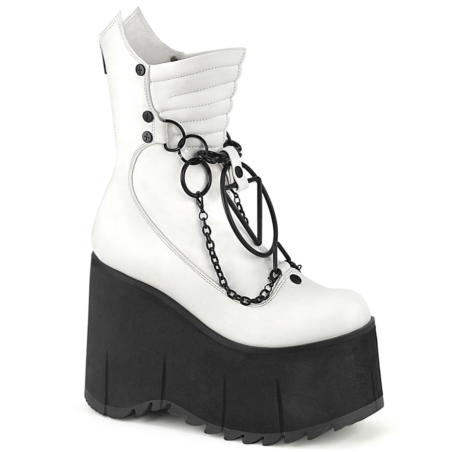 Kera-130 White Vegan Leather Demonia