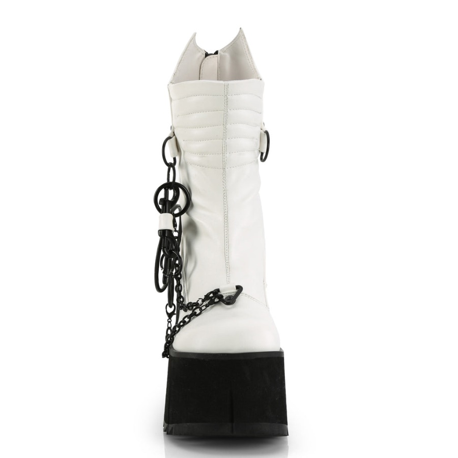 Kera-130 White Vegan Leather Demonia