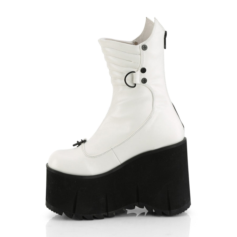 Kera-130 White Vegan Leather Demonia