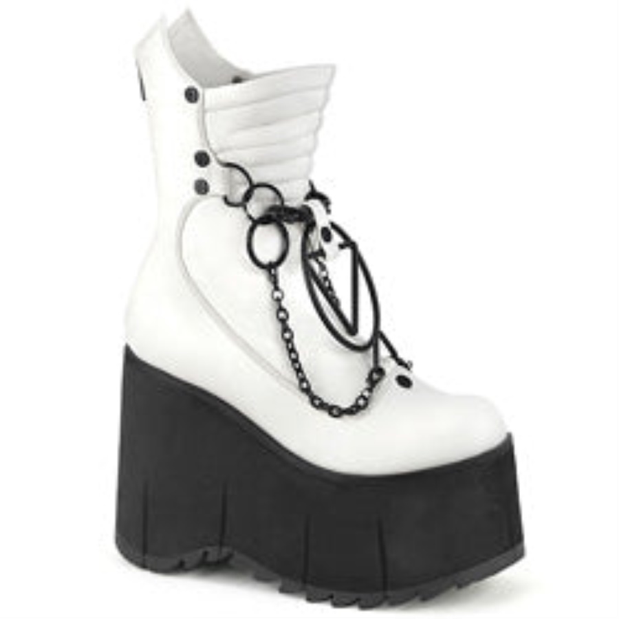 Kera-130 White Vegan Leather Demonia