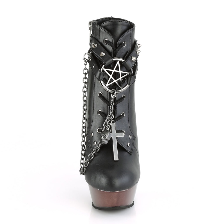 Muerto-1001 Demonia Black Faux Leather