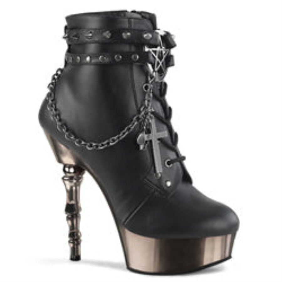 Muerto-1001 Demonia Black Faux Leather