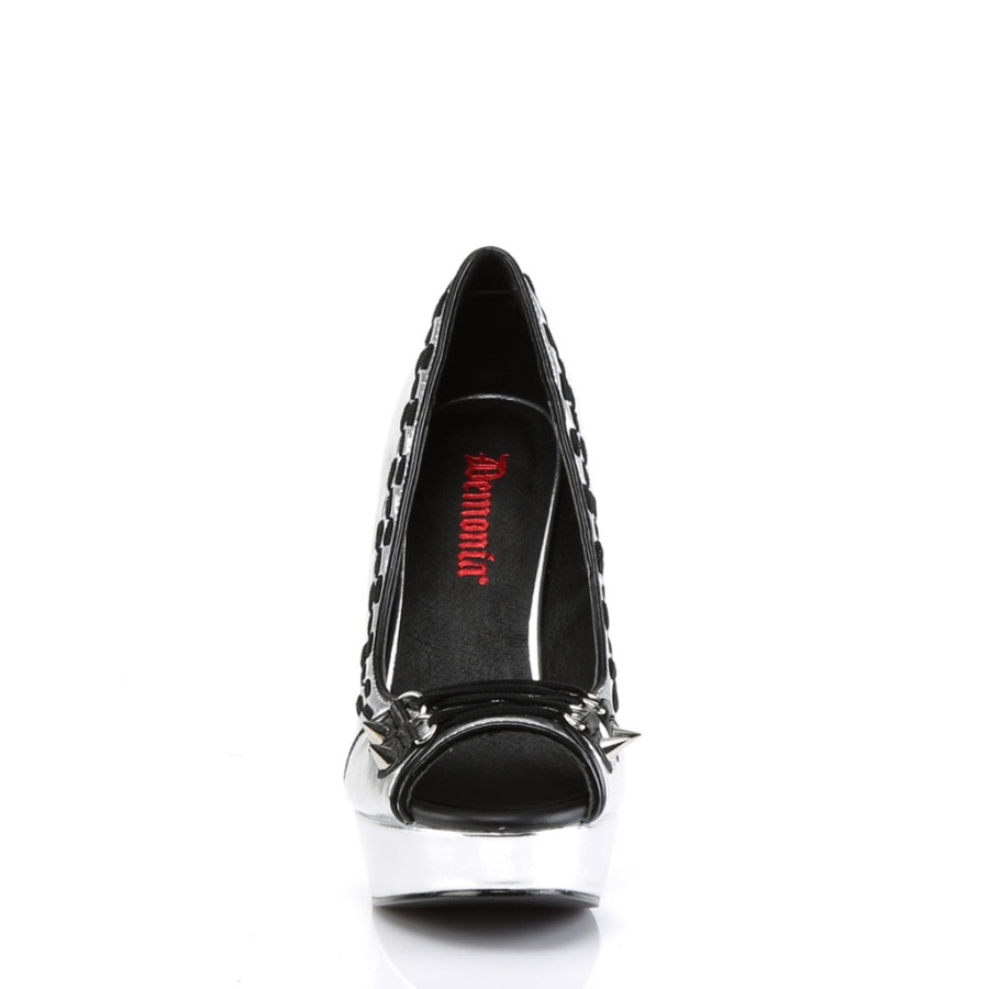 Pixie-18 Demonia Silver Vegan Leather