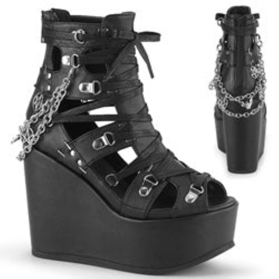 Poison-95 Black Vegan Leather Demonia