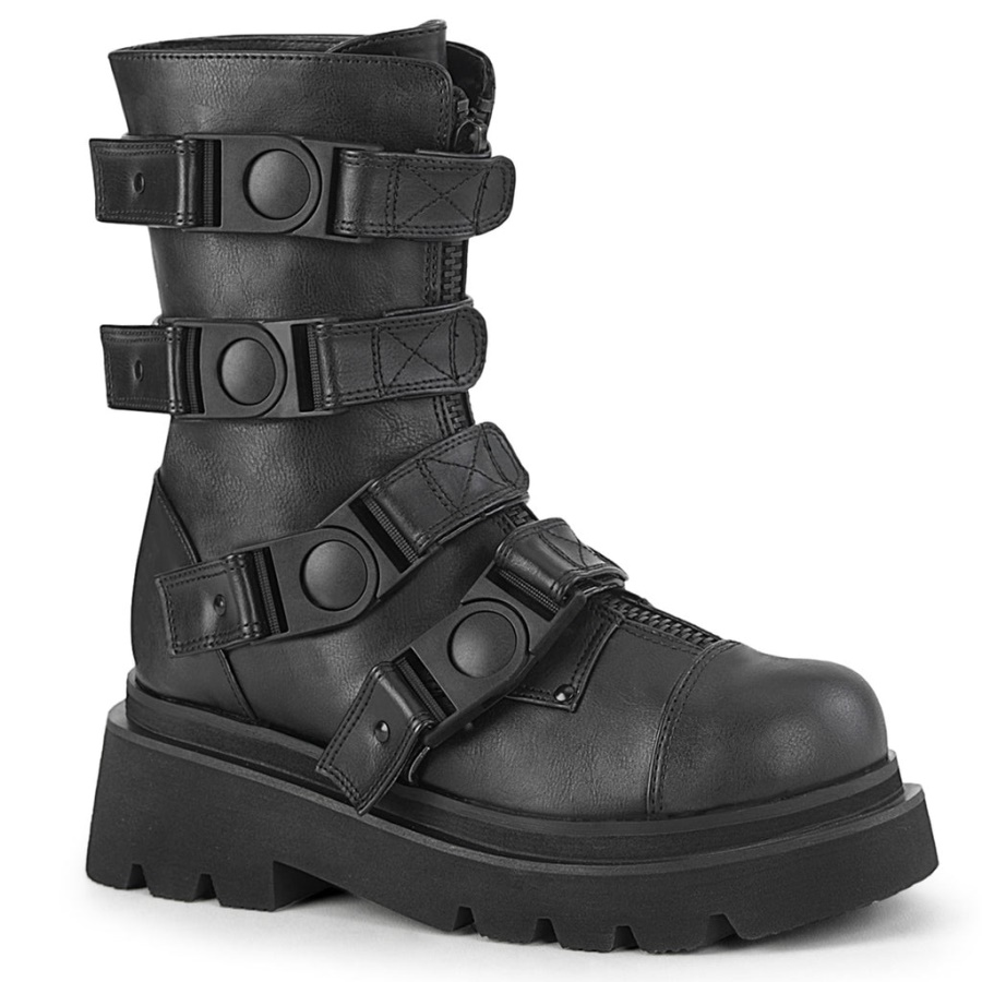 Renegade-55 Demonia Black Vegan Leather