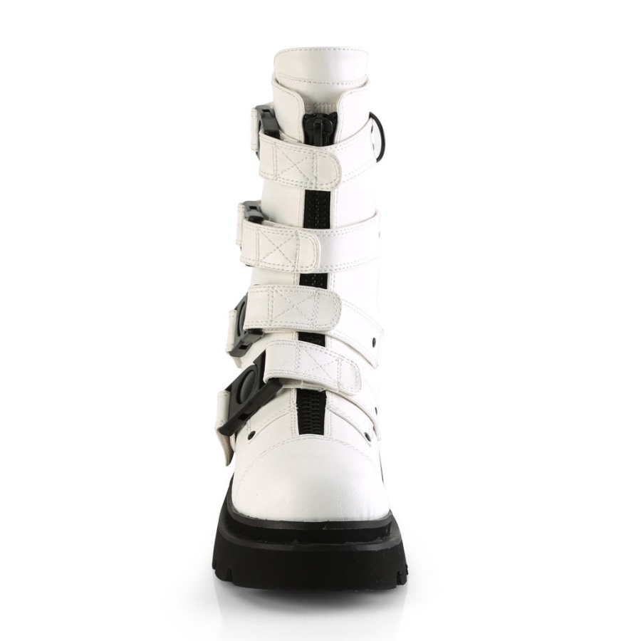 Renegade-55 White Vegan Leather Demonia