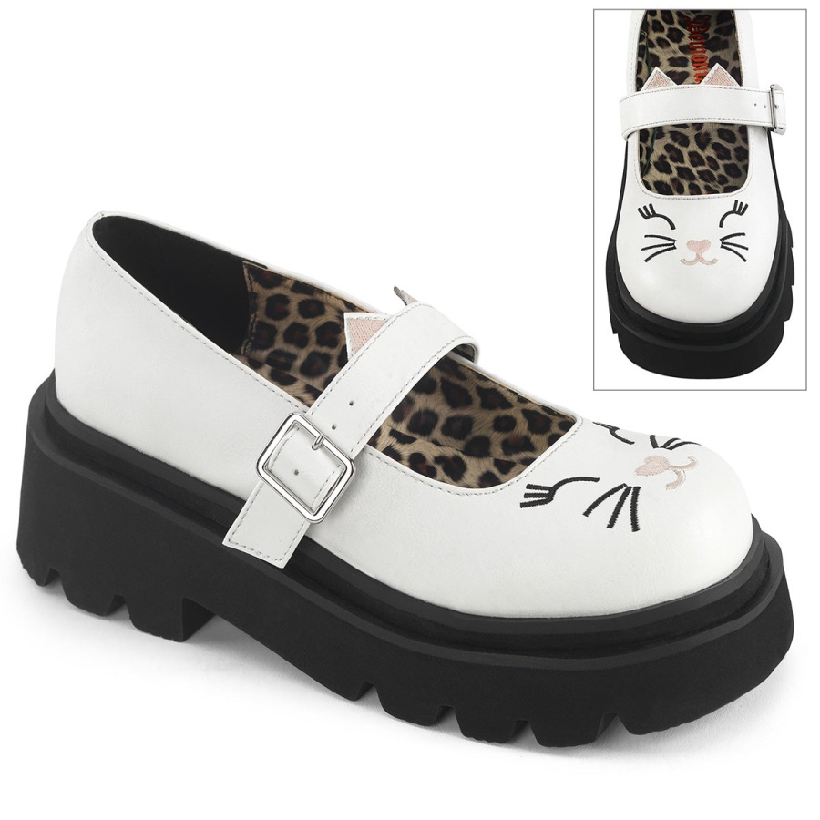 Renegade-56 Demonia White Vegan Leather