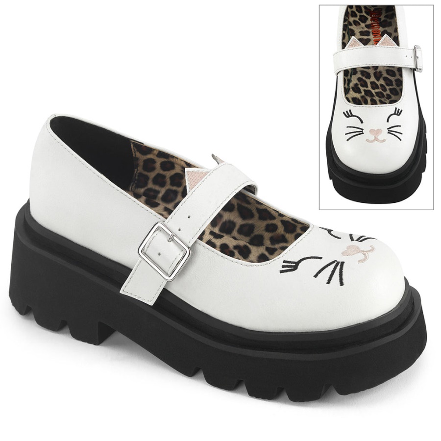 Renegade-56 Demonia White Vegan Leather