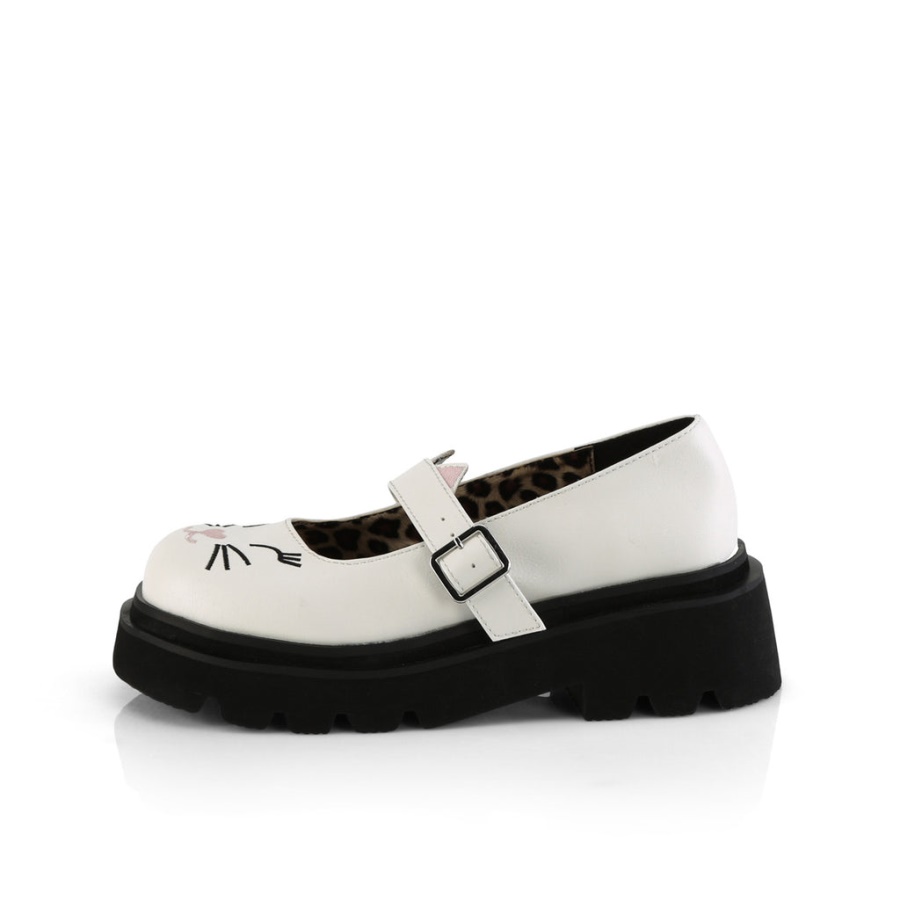 Renegade-56 Demonia White Vegan Leather