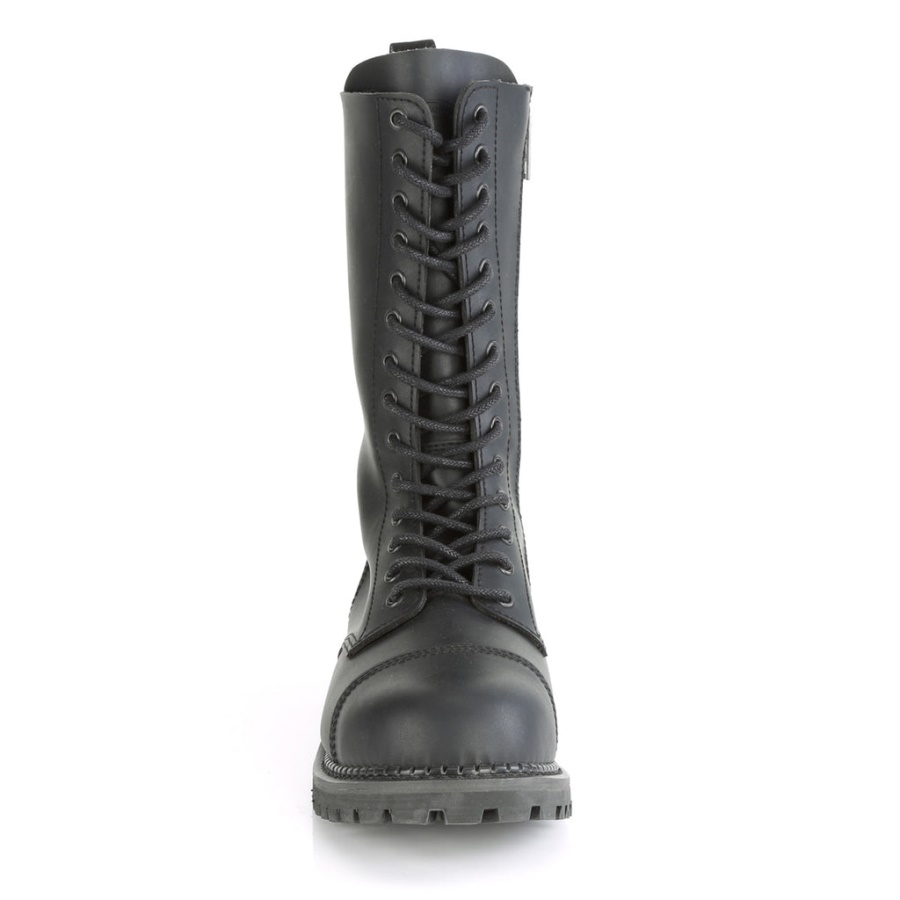 Riot-14 Black Vegan Leather Demonia