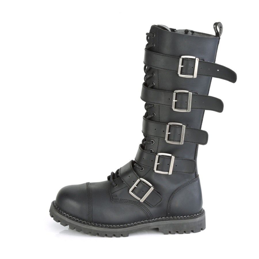 Riot-18Bk Demonia Black Vegan Leather