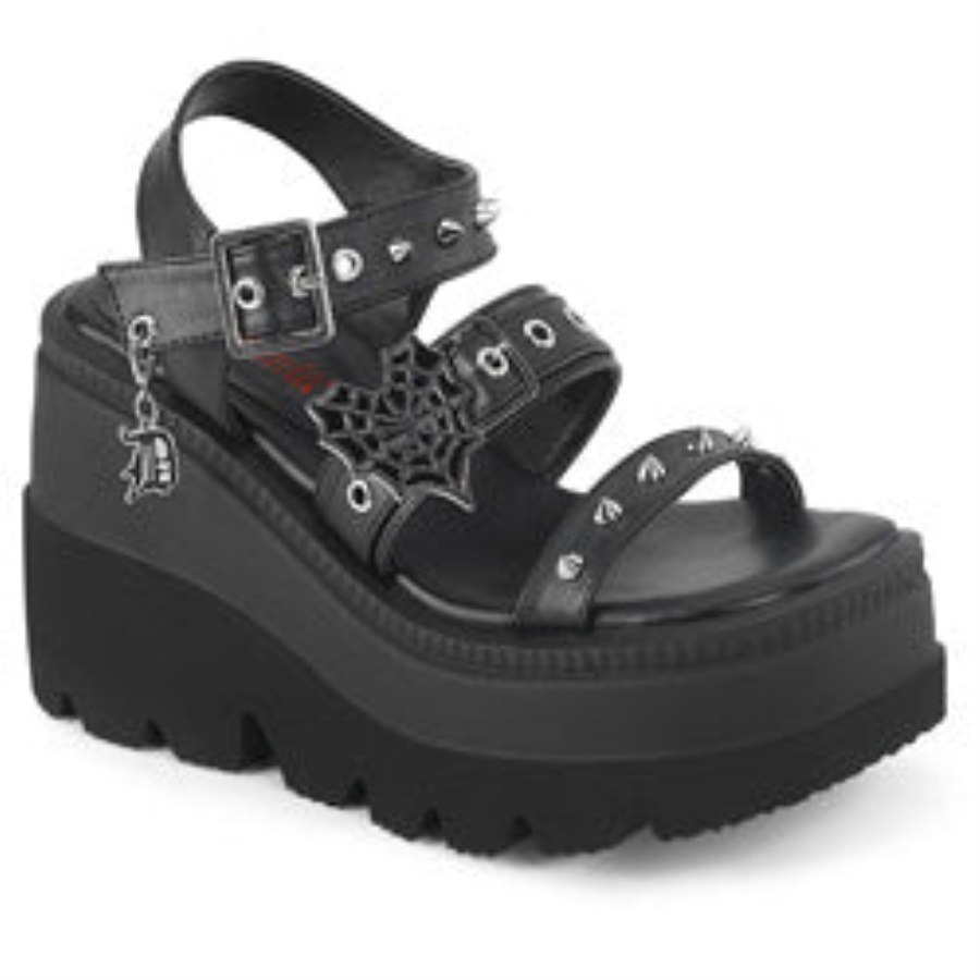 Shaker-13 Demonia Black Vegan Leather
